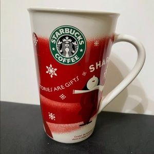 Starbucks Red Christmas Coffee Mug 2010 Tall 16oz Stories Are Gifts to Share